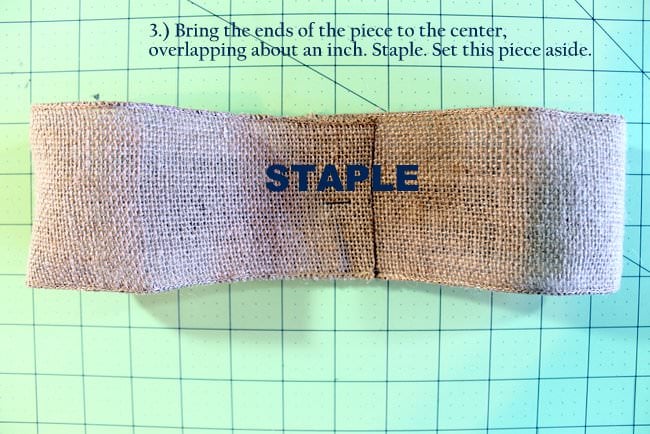Staple the 24-inch long ribbon