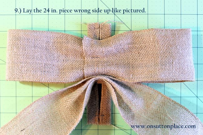The 24-inch ribbon next to the 36-inch ribbon pieces.