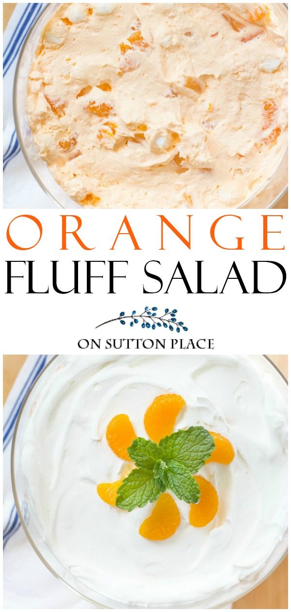 orange fluff salad recipe pin