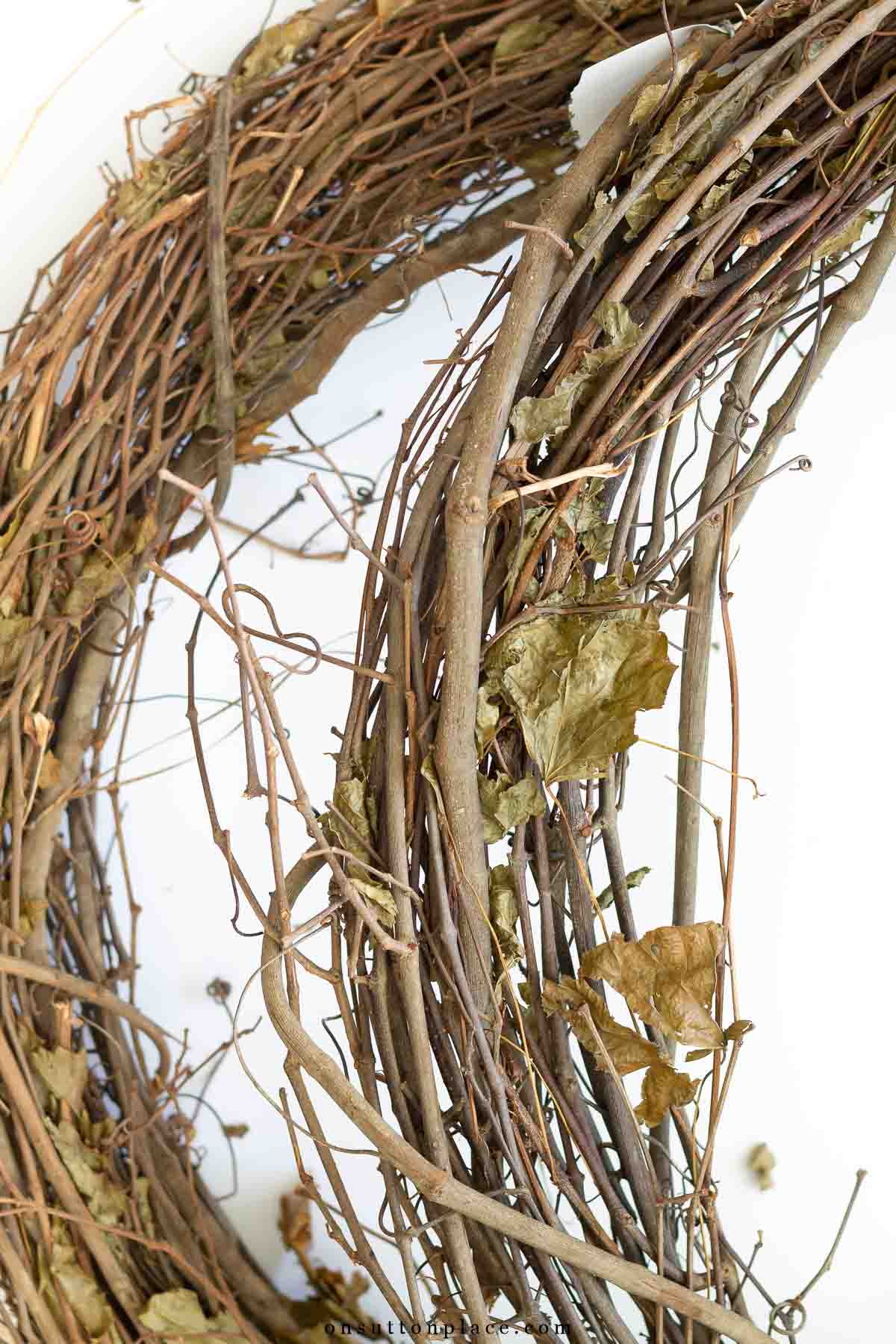 how to make a wreath with grapevine base