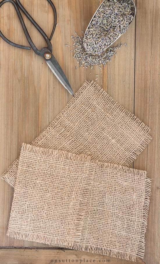 burlap lavender sachets step 2