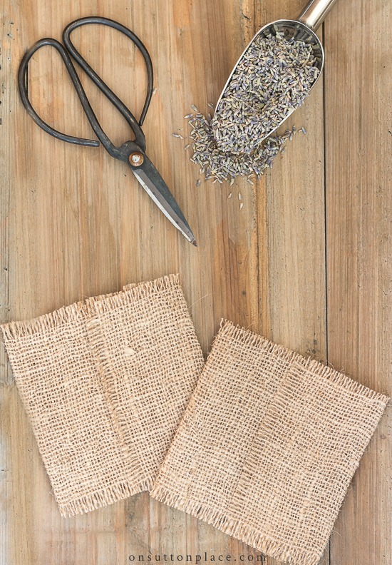burlap lavender sachets step 3