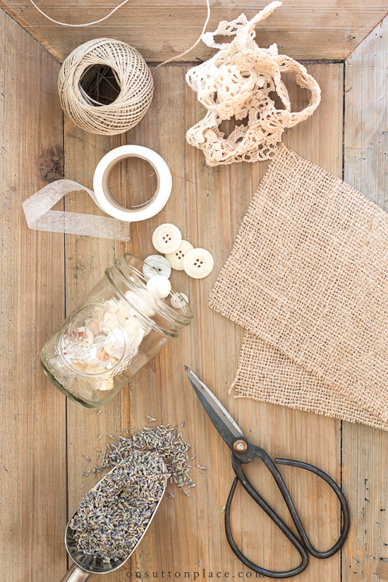 burlap lavender sachets supplies needed