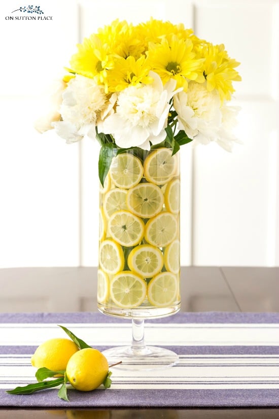 Lemon Slice Vase Centerpiece