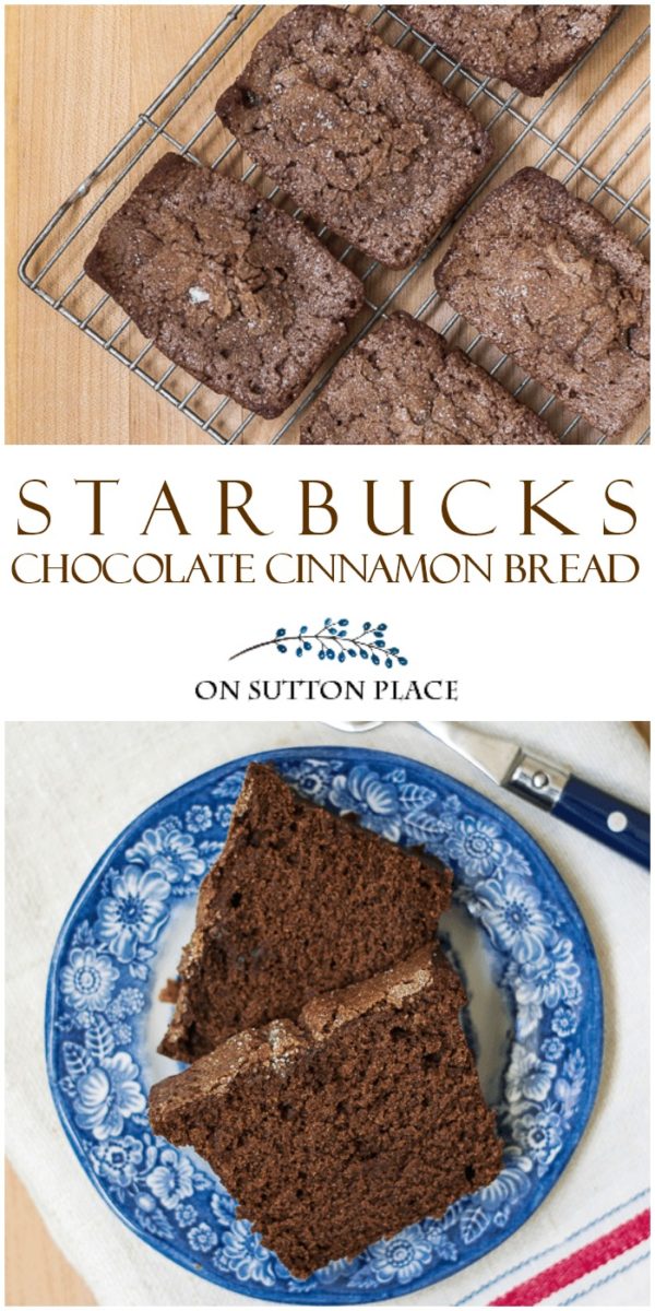 starbucks chocolate cinnamon bread recipe copycat Make this Starbucks Chocolate Cinnamon Bread right in your own kitchen. It's easy and makes enough to eat and freeze too. It's basically a giant brownie!