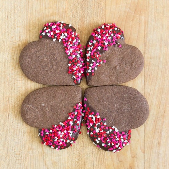 Chocolate Cinnamon Heart Cookies