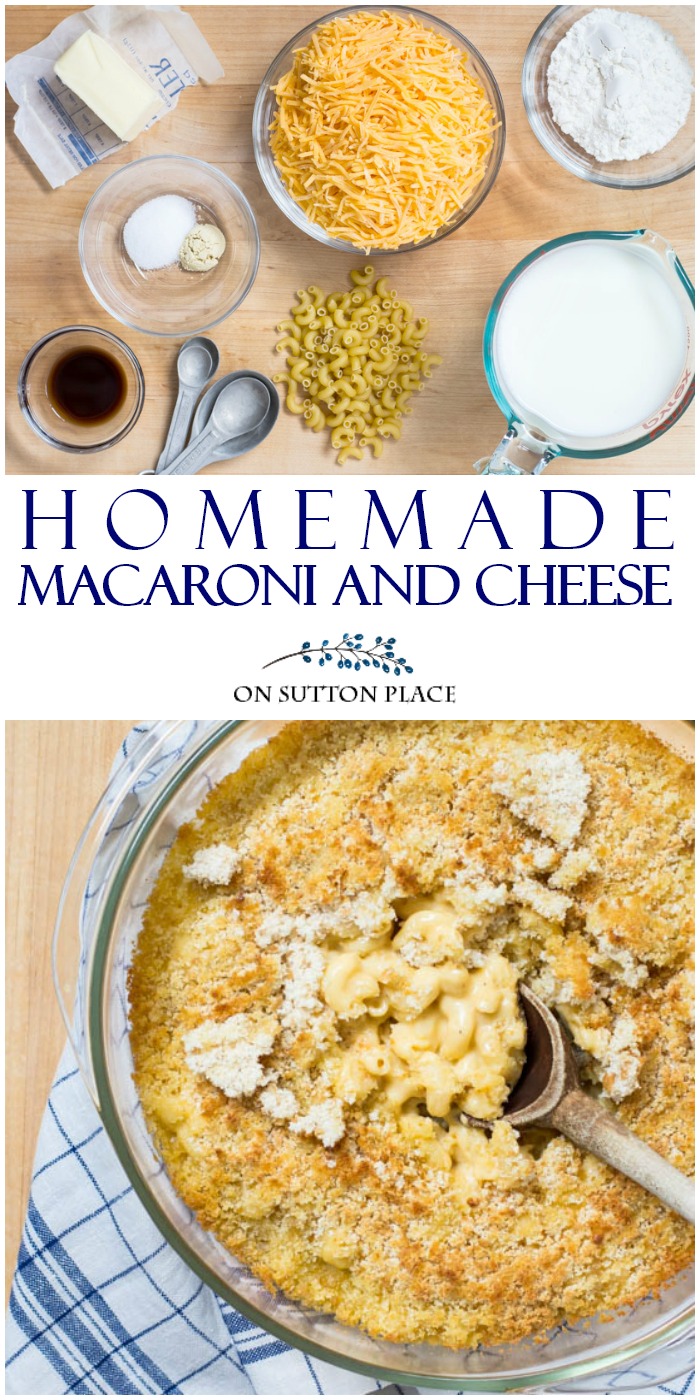 The definition of comfort food, this homemade macaroni and cheese recipe is baked with a delicious topping. Perfect for Friday meals during Lent, or anytime you want an easy and filling meal. Makes a great side dish too!
