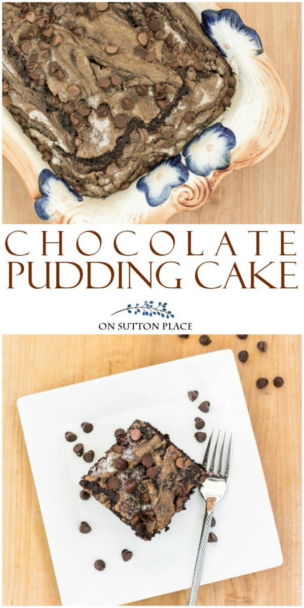 chocolate pudding cake recipe pin This 5 ingredient Chocolate Pudding Cake takes just 5 minutes to prepare and pop in the oven. Uses basic pantry ingredients and is so moist. Perfect for busy weeknight dinners or family gatherings.