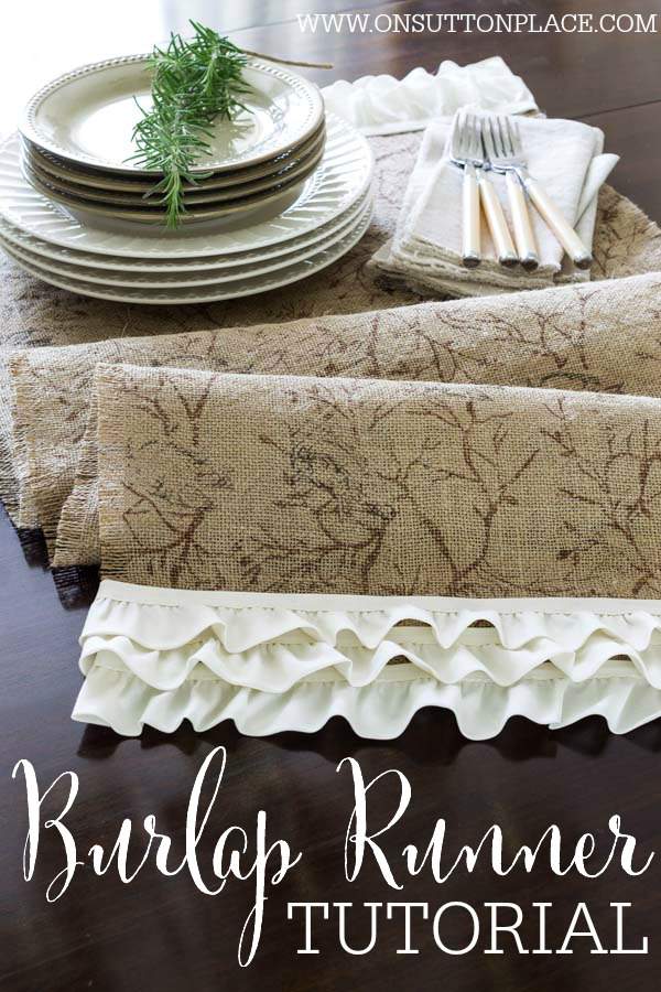 No Sew Burlap Ruffled Runner Tutorial On Sutton Place
