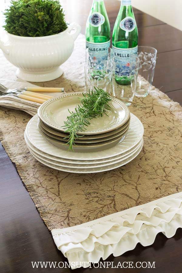 No Sew Burlap Ruffled Runner Tutorial On Sutton Place