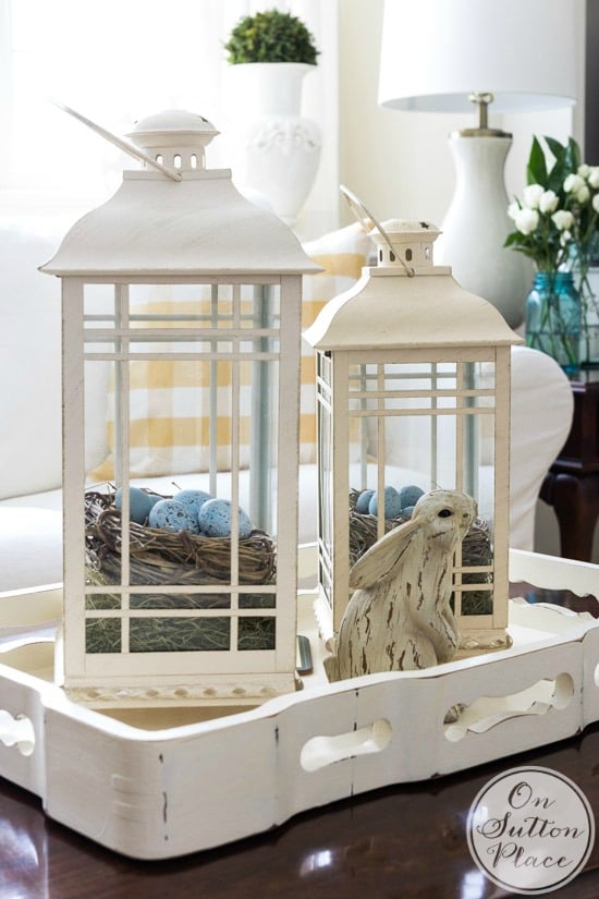 Easy DIY Easter Spring Decor Ideas |Tips for using what you have but in new ways from onsuttonplace.com