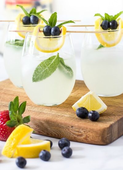 glasses of mint lemonade spritzer fi