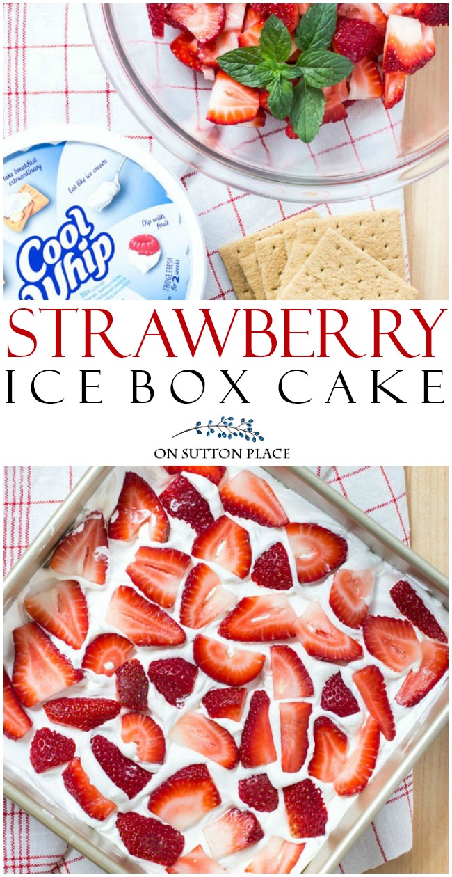 Serve this No Bake Strawberry Icebox Cake Recipe when you need a fresh-tasting, quick dessert. It's an easy, make-head sweet treat! #strawberry #dessert #dessertrecipes #cake #makeahead #recipe