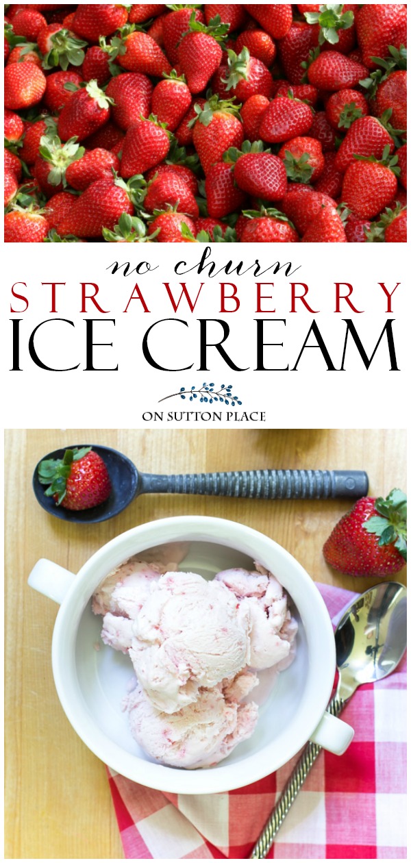 No Churn Strawberry Ice Cream | So easy and you won't believe how creamy and fresh it tastes. No ice cream maker required! #strawberry #strawberryicecream #strawberryrecipe #nochurnicecream #icecream