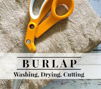 burlap washing drying cutting