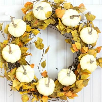 Fall White Pumpkin Wreath Tutorial