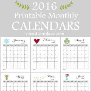 printable monthly calendars