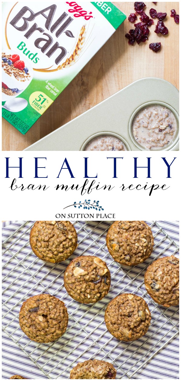 Make this healthy bran muffin recipe with Kellogg's All-Bran cereal. These easy bran muffins make a great choice for breakfast or for a snack! #muffins #recipe #healthyeating #healthyrecipes #breakfast #breakfastrecipes