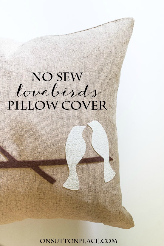No Sew Lovebirds Pillow Cover On Sutton Place Classy Sewless Pillow Cover No Sew Lovebirds Pillow Cover On Sutton Place Classy Sewless Pillow Cover