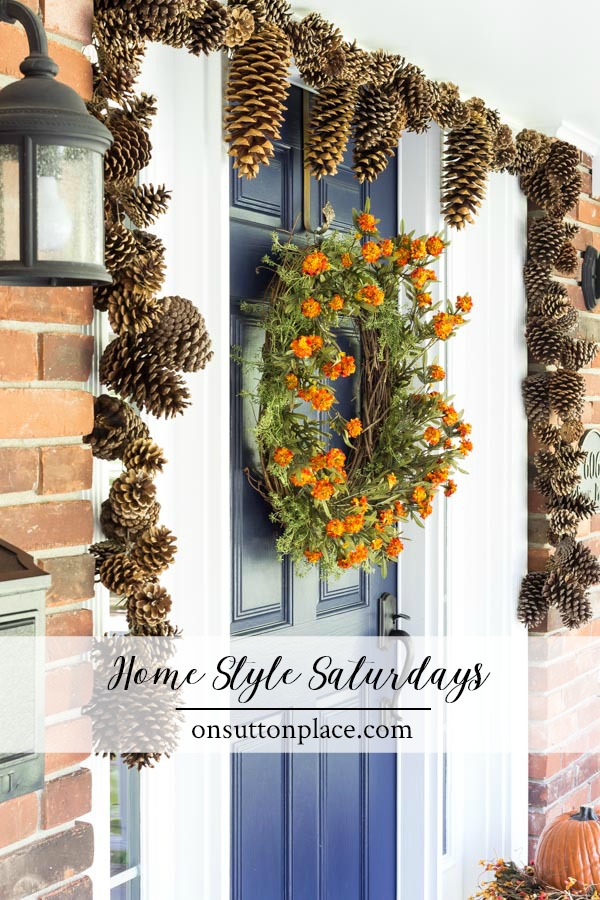 Home Style Saturdays: Fall table setting, French country decor, apple pastry recipes, painting pumpkins & a DIY pinecone garland.