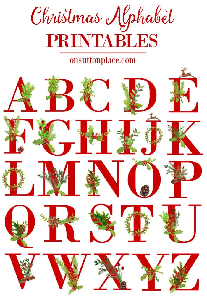 Christmas Alphabet Printables - On Sutton Place