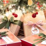 wrapped gifts under Christmas tree