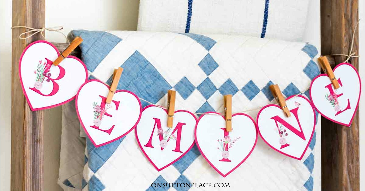 Free Valentine S Printable Heart Banner Be Mine On Sutton Place