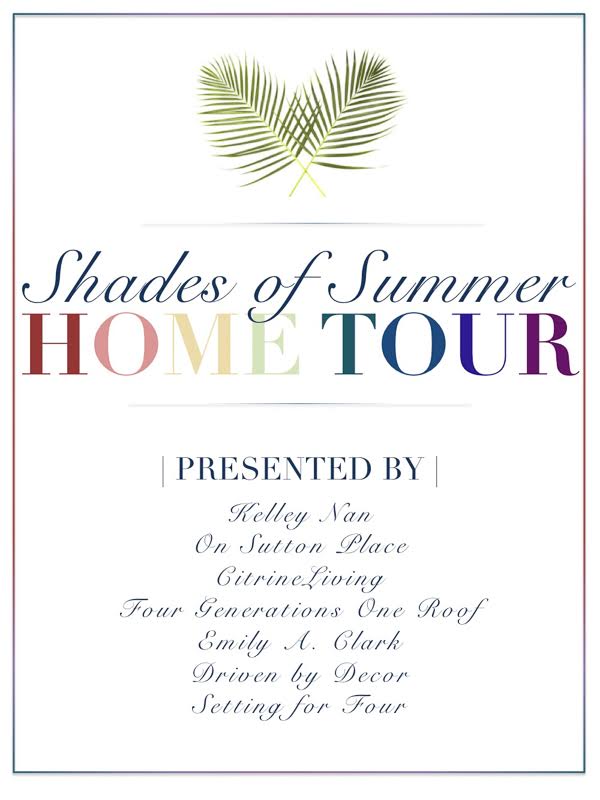Shades of Summer Home Tour | Navy & Neutral. Simple touches like fresh flowers and pops of blue provide budget-friendly farmhouse style ideas & inspiration.