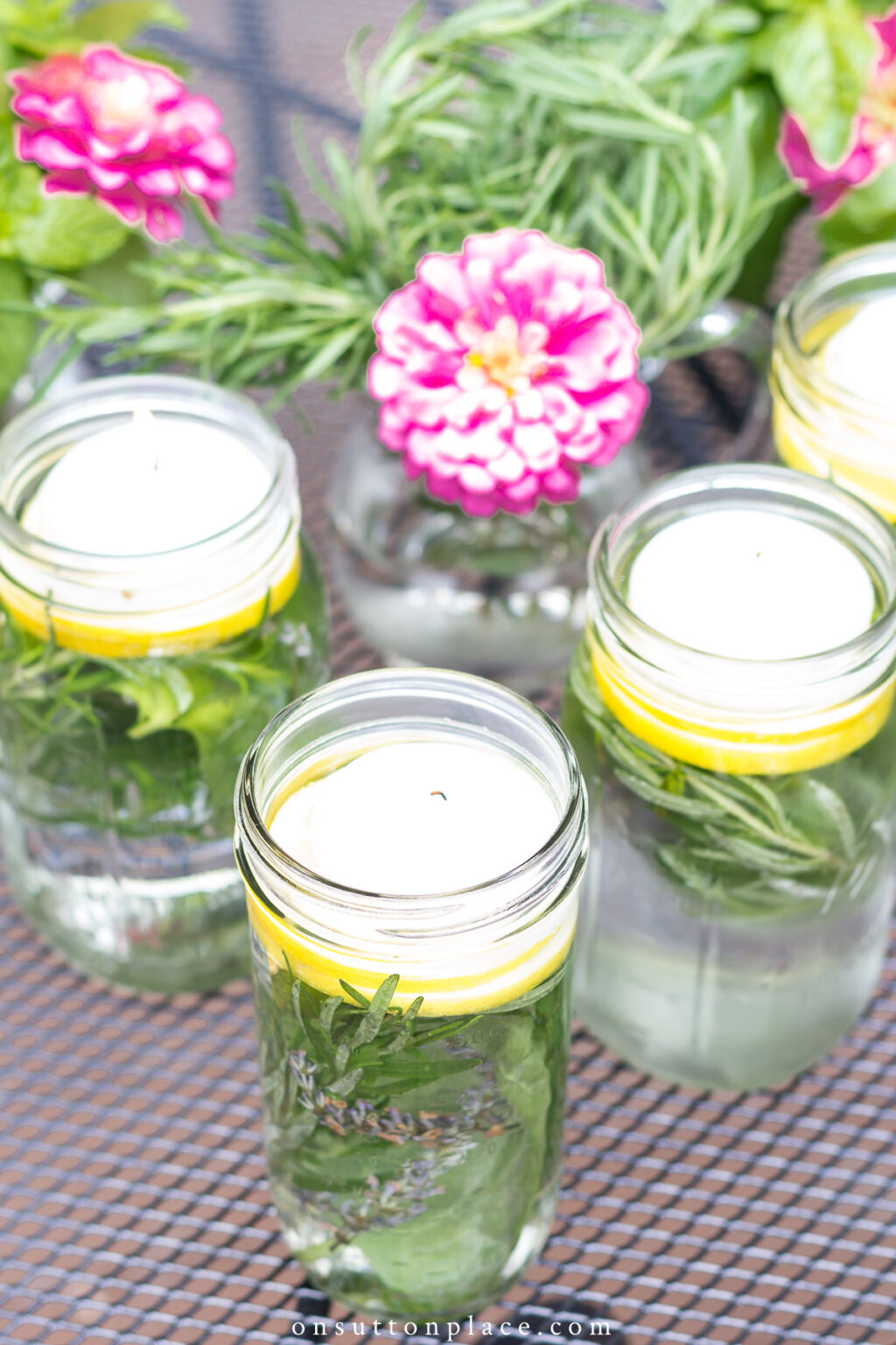 DIY Citronella Candles with Herbs On Sutton Place