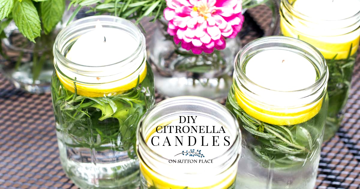DIY Citronella Candles with Herbs On Sutton Place