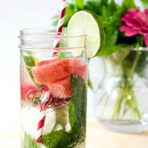 Fruit & Herb Infused Water Recipe in a Mason Jar