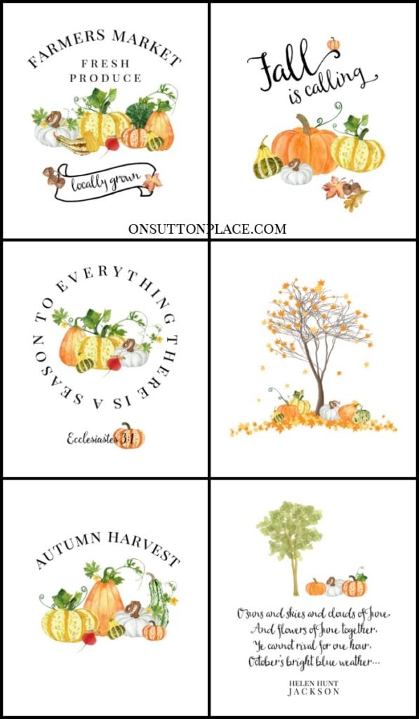 Fall Watercolor Printables | Free DIY Wall Art - On Sutton Place