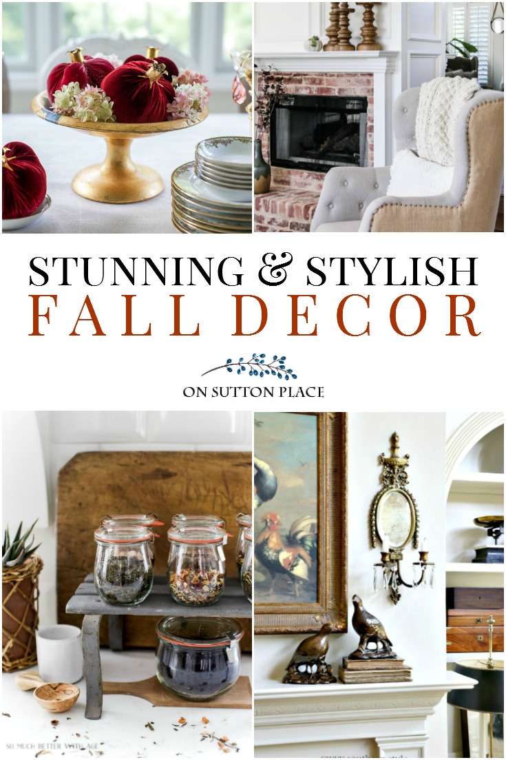 Home Style Saturdays featuring stunning & stylish fall decor. Fall mantels, fall dining room, fall farmhouse porch & more. Soft, neutral fall decor ideas.