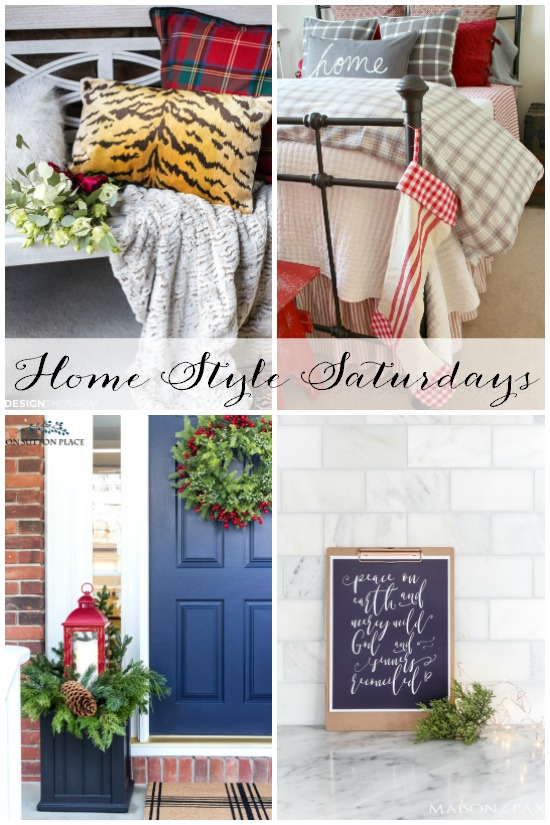 Home Style Saturdays | Christmas: Porch & Bedroom Decor, Free Printables, Gift Wrapping Ideas, Vintage Coastal Christmas Decor.