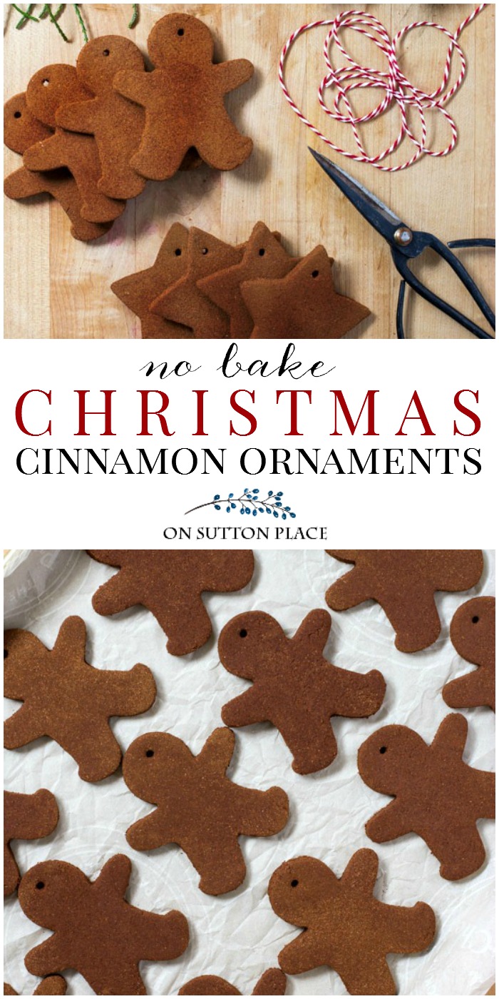 No Bake Cinnamon Applesauce Christmas Ornaments Recipe | Easy, DIY recipe for making homemade tree ornaments. Just 4 ingredients! #cinnamonornaments #cinnamongingerbread #christmasornament
