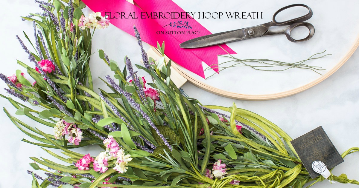 Easy floral embroidery hoop wreath  on sutton place Easy floral embroidery hoop wreath  on sutton place