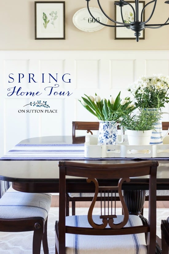 Take my spring home tour for simple decor ideas that will freshen your home and welcome the season. Features fresh flowers and easy farmhouse touches.