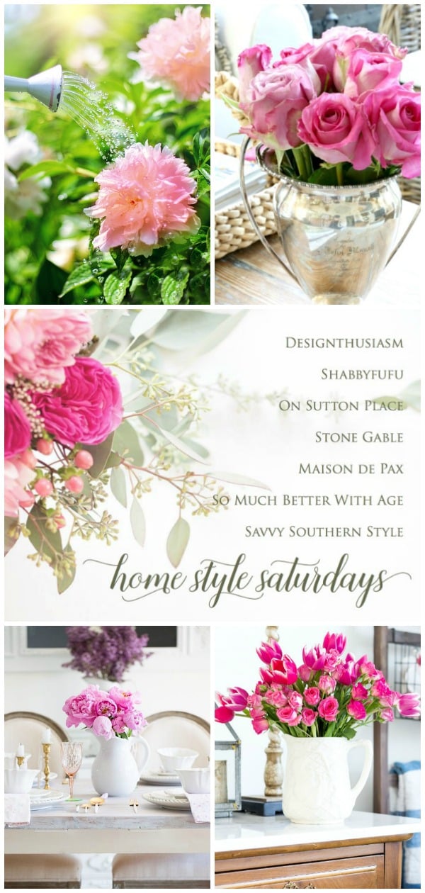 Home Style Saturdays: spice organization, a summer mantel, beginner camping tips, easy decor & flower tips, a giveaway & more.