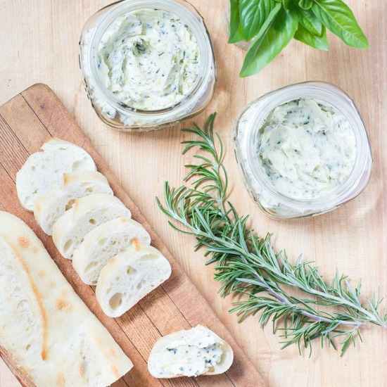 herb butter in mason jars bread on cutting board fi how to make homemade butter fi