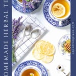 homemade herbal tea recipes pin with side text