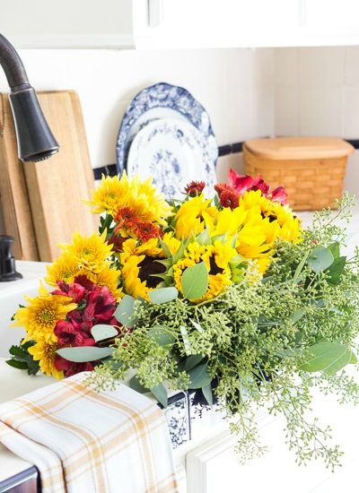 fall home tour sunflowers in sink fi