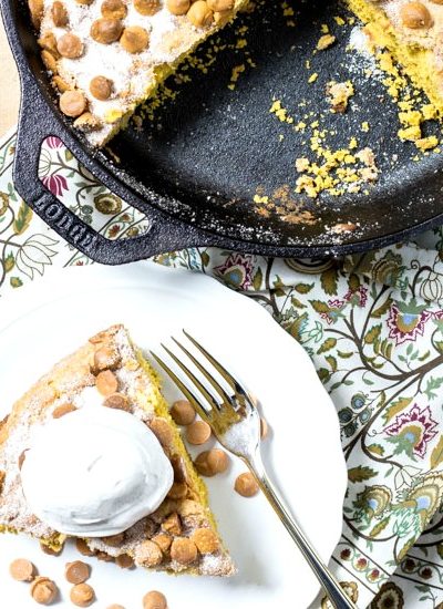 pumpkin snickerdoodle skillet cake fi