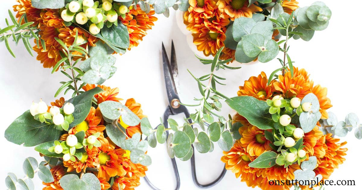 Mini Pumpkin Flower Arrangements | On Sutton Place