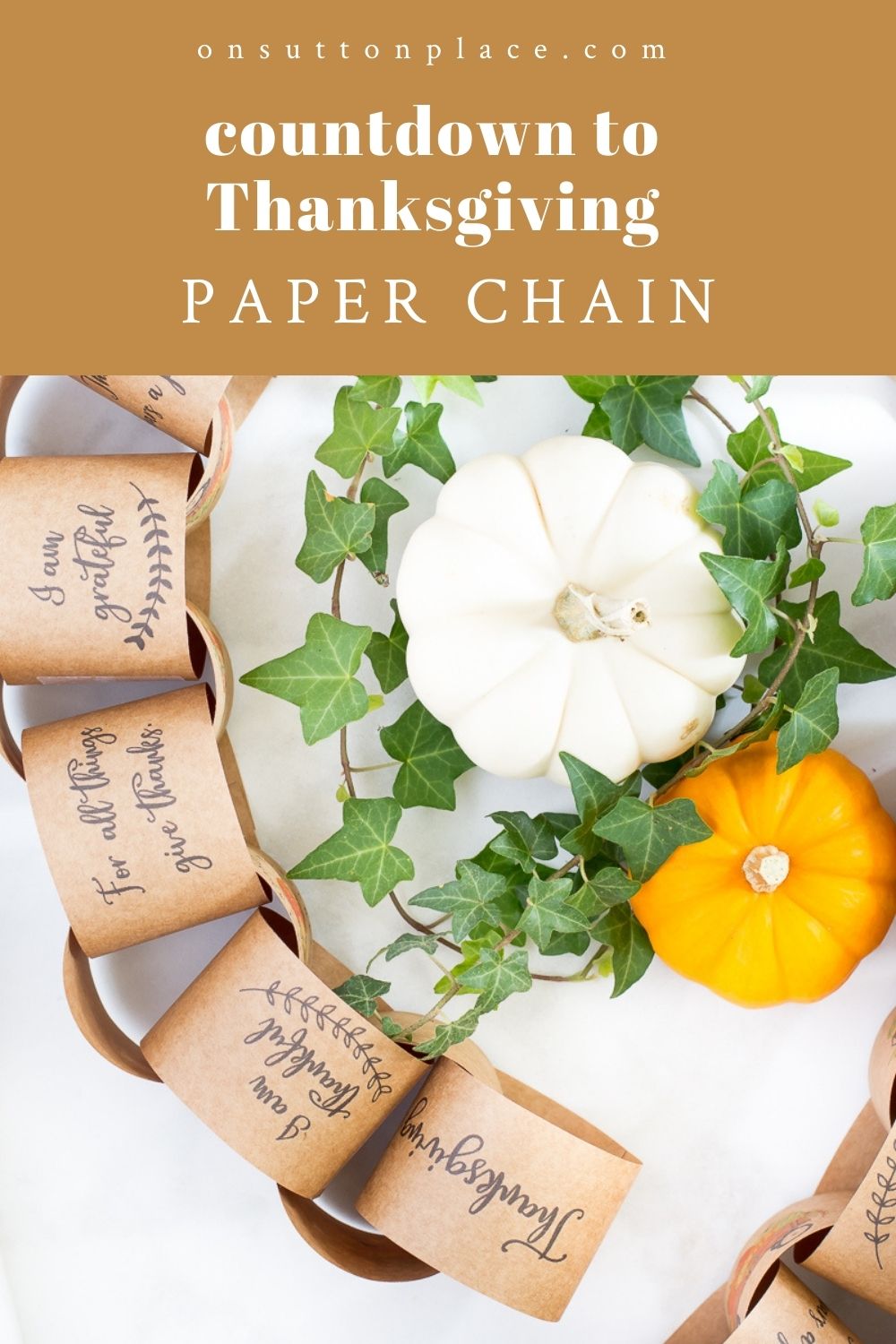 Countdown to Thanksgiving Paper Chain Printable On Sutton Place