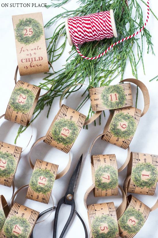 Christmas Countdown Paper Chain Free Printable On Sutton Place