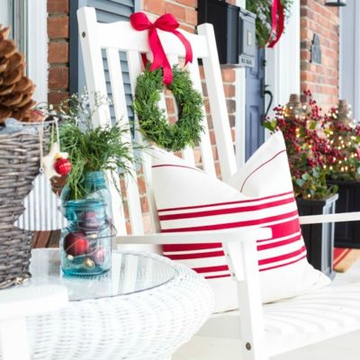 fabulous christmas porch decorated with red and green fi