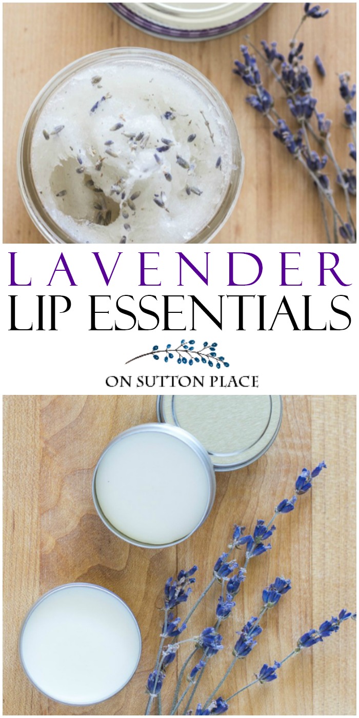 Lavender Lip Essentials | DIY Year-Round Lip Care: Make your own lavender lip exfoliator and lavender lip balm using basic ingredients & lavender essential oil. #lavender #lavenderessentialoil #lipexfoliator #lipbalm