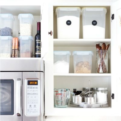 baking cabinet organization fi