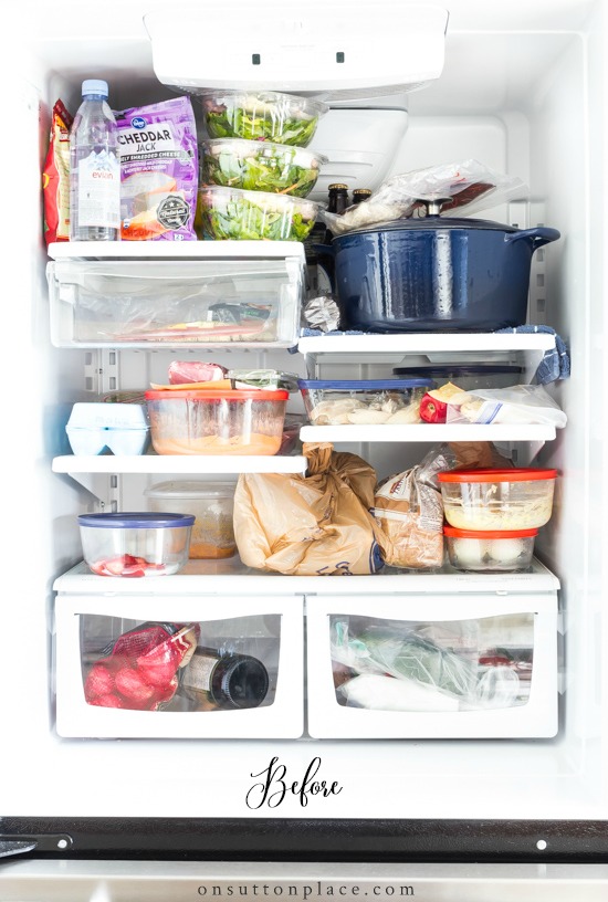 1inside of refrigerator unorganized