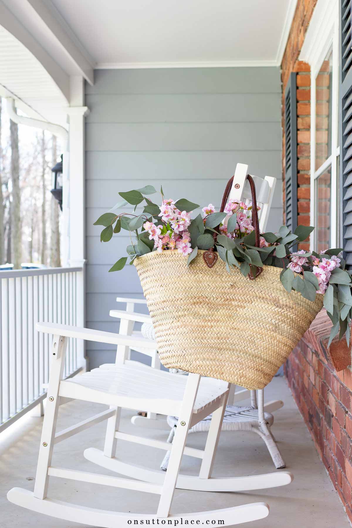 basket decor ideas market basker on rocker